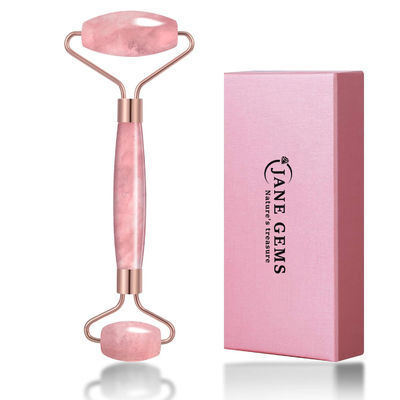 کیفیت  Crystal Stone Rose Quartz Jade Roller For Facial Treatment / Eliminate Edema کارخانه