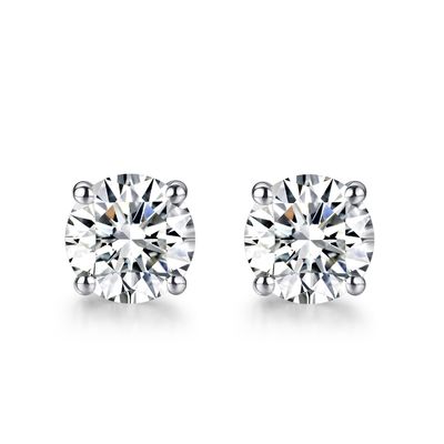 کیفیت  18k Gold Moissanite Diamond Stud Earrings White Gold Support Customization کارخانه