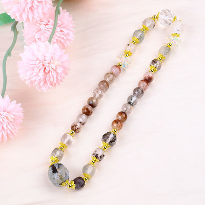 دستبند کوارتز باغ طبیعی 8mm 10mm دستبند گلدان DIY دستبند کشش کوارتز شفاف برای هدیه