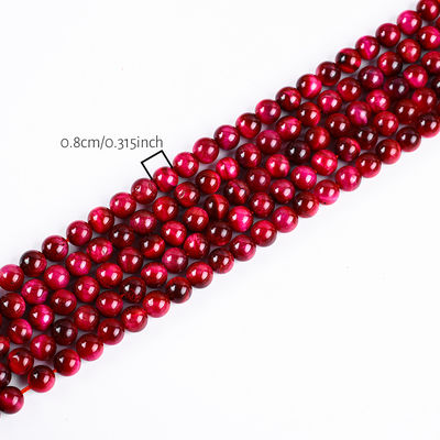 8mm گلابي قرمز چشم ببر سنگ قیمتی شفا گلابی کریستال سنگ گنجی برای ساخت جواهرات