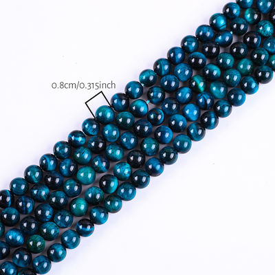 8mm Lake Blue Tiger's Eye سنگ قیمتی سنگ کریستالی شفا بخش برای ساخت جواهرات