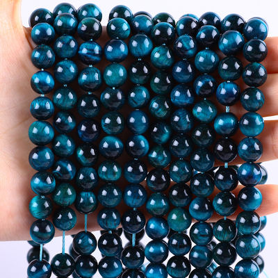 8mm Lake Blue Tiger's Eye سنگ قیمتی سنگ کریستالی شفا بخش برای ساخت جواهرات