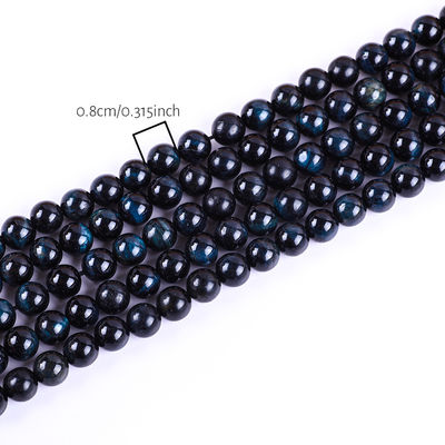 8mm Ink Blue Tiger's Eye Gemstone گلابی کریستال سنگ گوهر برای ساخت جواهرات