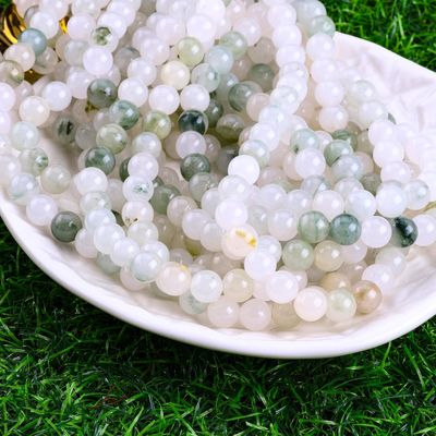 Tian Shan Green Jade Round Bead Natural Crystal Gemstone اندازه های مختلف گنجی رشته های گنجی آزاد برای ساخت جواهرات DIY