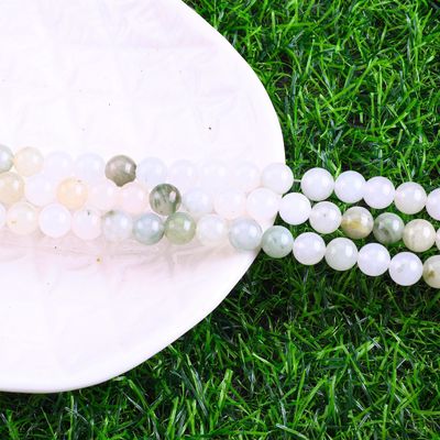 Tian Shan Green Jade Round Bead Natural Crystal Gemstone اندازه های مختلف گنجی رشته های گنجی آزاد برای ساخت جواهرات DIY