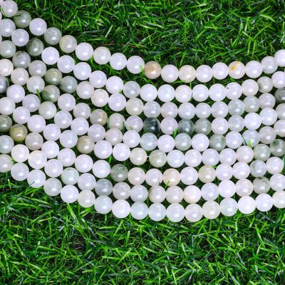 Tian Shan Green Jade Round Bead Natural Crystal Gemstone اندازه های مختلف گنجی رشته های گنجی آزاد برای ساخت جواهرات DIY