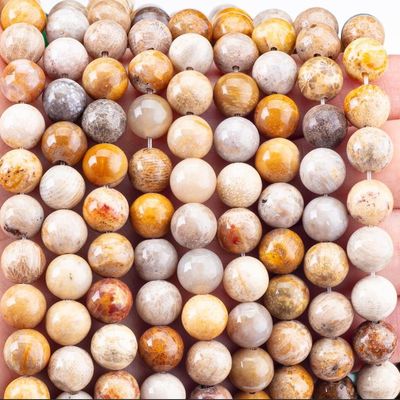 سنگ کریسانت گلوله ای کریستال طبیعی سنگ قیمتی رشته های گلوله ای آزاد برای ساخت جواهرات