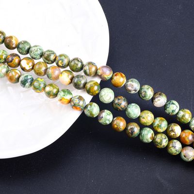 Kambaba Jasper Round Bead Natural Crystal Gemstone رشته های گوهری آزاد برای ساخت جواهرات DIY