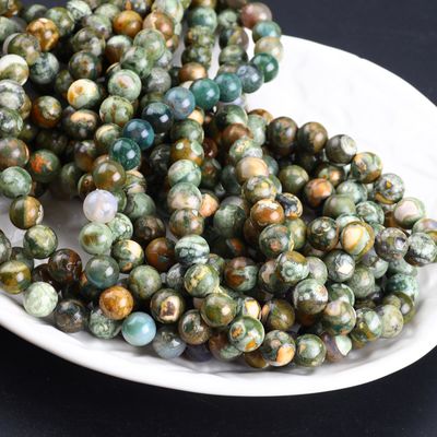 Kambaba Jasper Round Bead Natural Crystal Gemstone رشته های گوهری آزاد برای ساخت جواهرات DIY