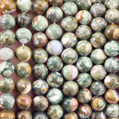 Kambaba Jasper Round Bead Natural Crystal Gemstone رشته های گوهری آزاد برای ساخت جواهرات DIY