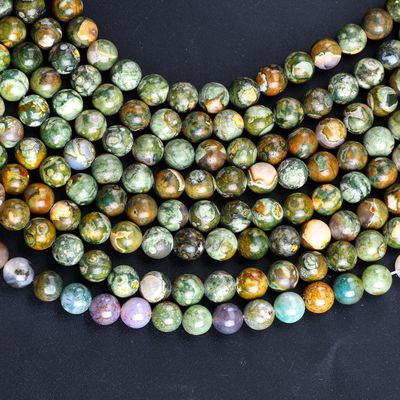 Kambaba Jasper Round Bead Natural Crystal Gemstone رشته های گوهری آزاد برای ساخت جواهرات DIY