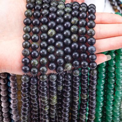 حجر حیاط گرد کریستال طبیعی سنگ قیمتی رشته های گنجی گشاده برای ساخت جواهرات DIY