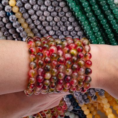 8 میلی متر گل شفاف سنگ سنگ قیمتی سنگ کریستالی برای ساخت جواهرات