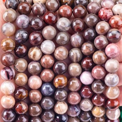 8MM چوبی جاسم سنگ کریستال واقعی گرد گره های گشوده برای جواهرات دست ساز گره