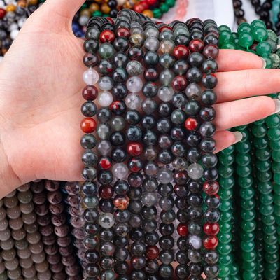 سنگ خون افریقی 8 میلی متری سنگ قیمتی سنگ کریستالی شفا بخش برای ساخت جواهرات