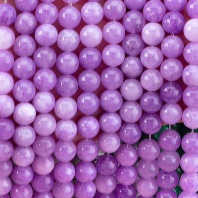 8 میلی متری رنگ بنفش جید سنگ قیمتی موتی سنگ کریستال برای ساخت جواهرات
