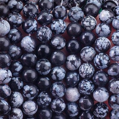 8 میلی متری قطره ی برف سیاه سنگ قیمتی مروارید آبسیدیان سنگ کریستالی برای ساخت جواهرات