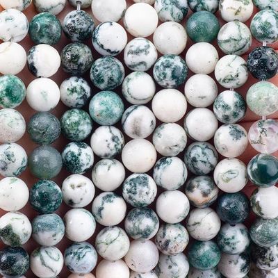 8mm درخت Agate سنگ قیمتی مروارید درمان کریستال سنگ مروارید برای ساخت جواهرات