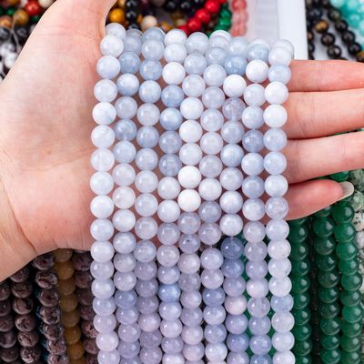 سنگ نيمه گرانبها نور آکوامارين رشته هاي گره گشاده گوهر بلور طبيعي براي ساخت جواهرات