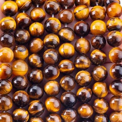 8 میلی متری چشم ببر طلایی تیره گوهر گوهر سنگ کریستالی برای ساخت جواهرات