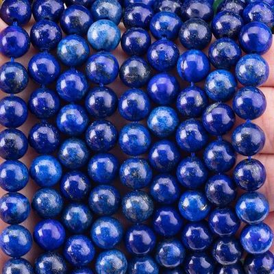 8 میلی متری سیاه Lapis Lazuli سنگ قیمتی گچ های شفا بخش سنگ کریستالی گچ های برای ساخت جواهرات