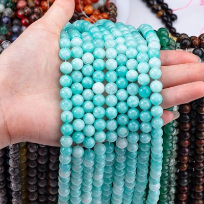 8MM سنگ Tianhe کریستال گرد عمده گره برای ساخت جواهرات DIY گوشواره و گردنبند