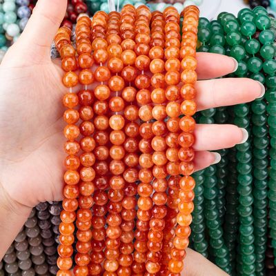 8MM کریستال سیاه تر قرمز Aventurine Healing Gemsotne گرد حلقه های آزاد برای جواهرات دست ساز