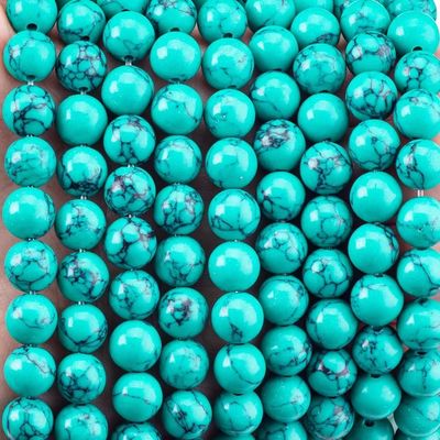 8MM رنگ سبز فیروزه ای عمده مواردی برای جواهرات دستبند گردنبند گوشواره