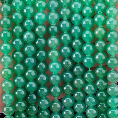 8 میلی متر سیاه تر سبز آونتورین کریستال سنگ صاف گرد عمده گره گشاده برای ساخت جواهرات گره