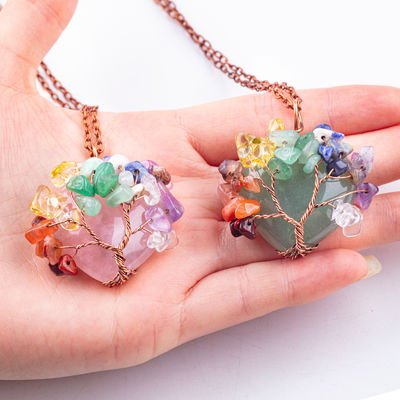 آزاد کردن اضطراب چاکرا گردنبند درخت معلق 1.96*1.57inch/5*4cm