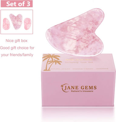 گل رز بلوند و صاف کوارتز Gua Sha Board Jade Face Stone برای ضد پیری