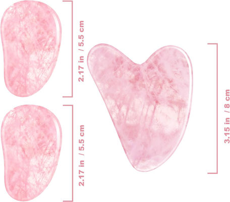 گل رز بلوند و صاف کوارتز Gua Sha Board Jade Face Stone برای ضد پیری