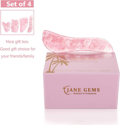 گلاب کوارتز طبیعی Jade Scraping Board Jade Stone Facial Gua Sha Board ابزار ماساژ