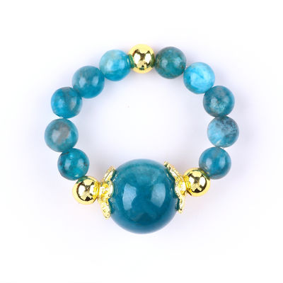 4MM Apatite گلدان کوچک انرژی شفا کریستال گرد کشش گلدان حلقه برای پوشیدن روزانه و مهمانی