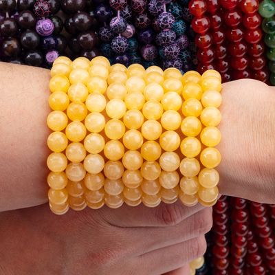 8 میلی متر سبک تر عسل جوجه سنگ قیمتی گلدان های کریستالی برای ساخت جواهرات