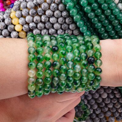 8mm شفاف موز Agate سنگ قیمتی مروارید درمان کریستال سنگ مروارید برای ساخت جواهرات