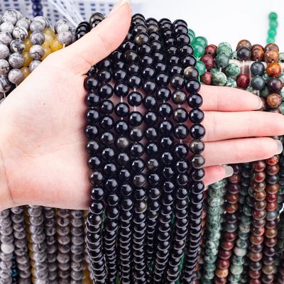 8 میلی متری طلایی آبسیدین سنگ قیمتی مروارید سنگ کریستالی برای ساخت جواهرات