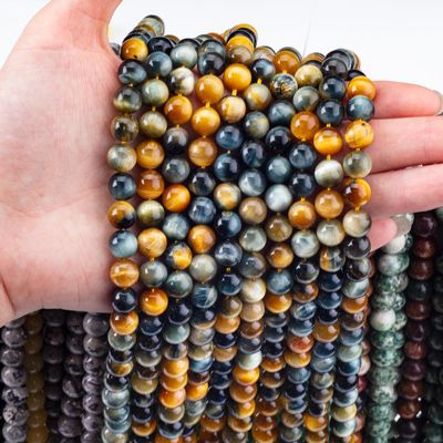8mm Dream Tiger Eye گوهر های قیمتی سنگ کریستالی برای ساخت جواهرات