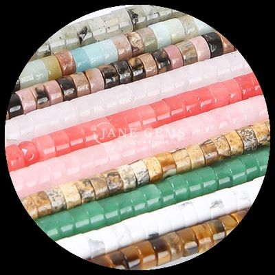 سنگ گوهر Rondelle مروارید درام آزاد مروارید شکل HeShi رشته برای ساخت جواهرات