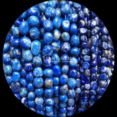 سنگهای قیمتی گوهر کریستال طبیعی Lapis Lazuli شکل نامنظم رشته های گوهر آزاد برای جواهرات گوهری