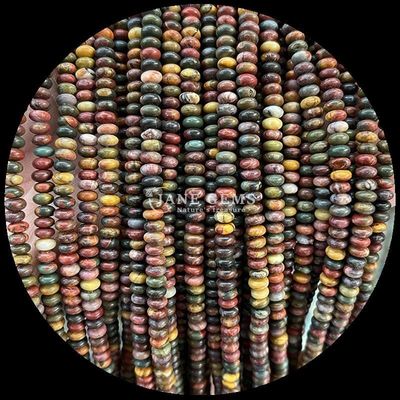 سنگ قیمتی طبیعی Rondelle اباکوس شکل گره صورتی Aventurine Lapis Lazuli رشته های گره گشاده برای انرژی درمانی