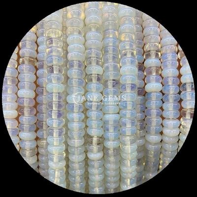 سنگ های قیمتی گنجی اندازه سفارشی Rondelle شکل اباکوس سنگ قیمتی Opalite طلا ابریشم رشته های گنجی گنجی برای ساخت جواهرات