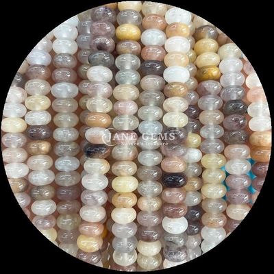 سنگ های قیمتی گنجی اندازه سفارشی Rondelle شکل اباکوس سنگ قیمتی Opalite طلا ابریشم رشته های گنجی گنجی برای ساخت جواهرات