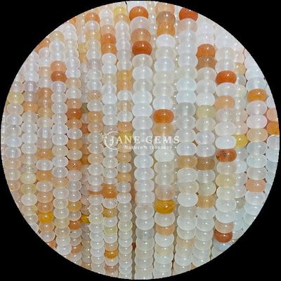سنگ های قیمتی گنجی اندازه سفارشی Rondelle شکل اباکوس سنگ قیمتی Opalite طلا ابریشم رشته های گنجی گنجی برای ساخت جواهرات