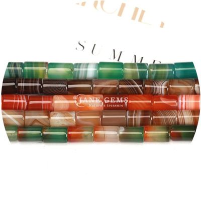 عمده فروشی سنگ قیمتی کریستال طبیعی گره های شکل سیلندر آژیت خطی گره های سیلندر گره های گشوده لوازم جانبی برای جواهرات DIY