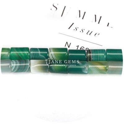 عمده فروشی سنگ قیمتی کریستال طبیعی گره های شکل سیلندر آژیت خطی گره های سیلندر گره های گشوده لوازم جانبی برای جواهرات DIY