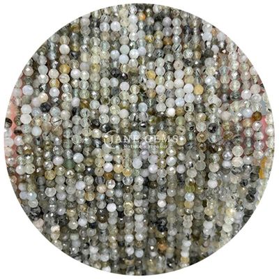 سنگ های قیمتی گنجی کریستال طبیعی شکل گرد شکل کوچک ژاد سفید Howlite رشته های گنجی گنجی برای دستبند