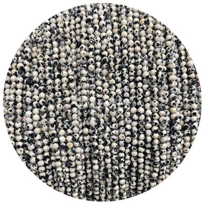 سنگ های قیمتی گنجی کریستال طبیعی شکل گرد شکل کوچک Dalmatian Jasper Ruby Zoisite رشته های گنجی آزاد برای دستبندهای