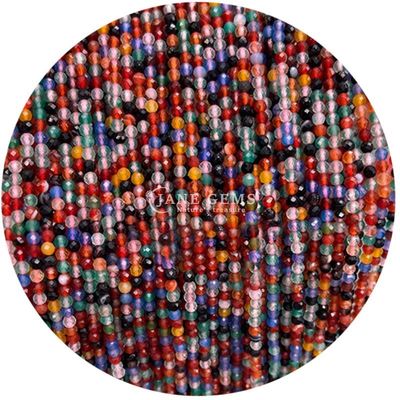 سنگ های قیمتی گنجی کریستال طبیعی شکل گرد شکل کوچک Dalmatian Jasper Ruby Zoisite رشته های گنجی آزاد برای دستبندهای
