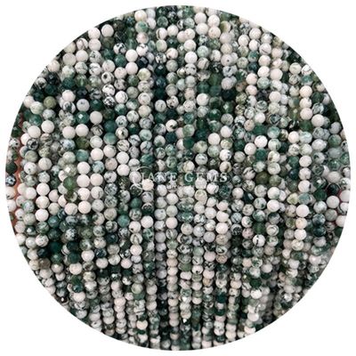 سنگ های قیمتی گنجی کریستال طبیعی شکل گرد شکل کوچک Dalmatian Jasper Ruby Zoisite رشته های گنجی آزاد برای دستبندهای